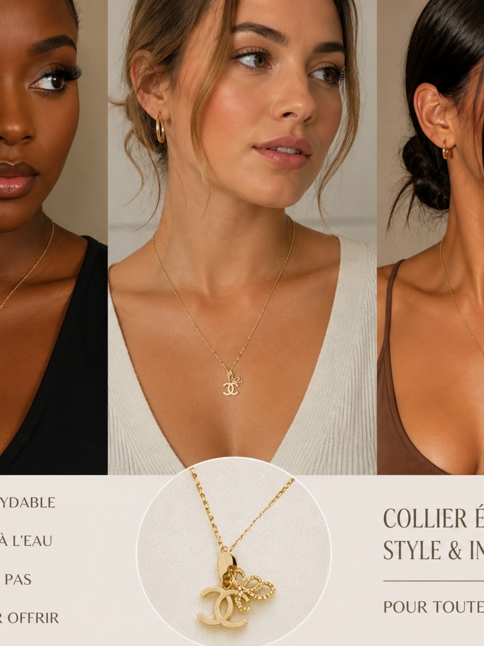 Gant Gold Logo Charm Necklace